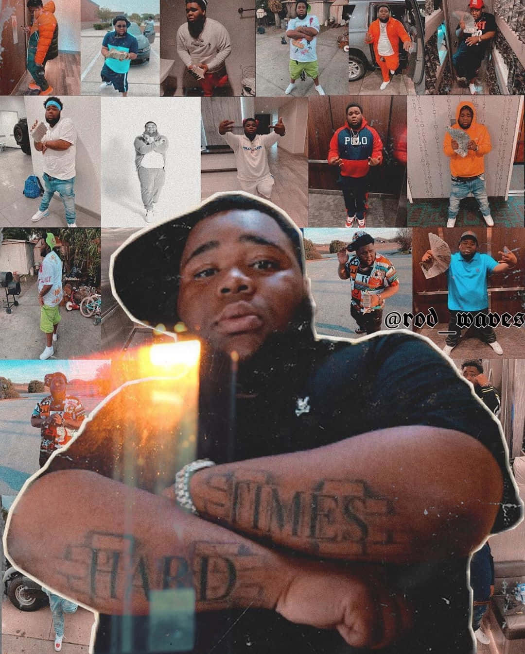 Rod Wave, hard times, tattoo, HD Phone Wallpaper