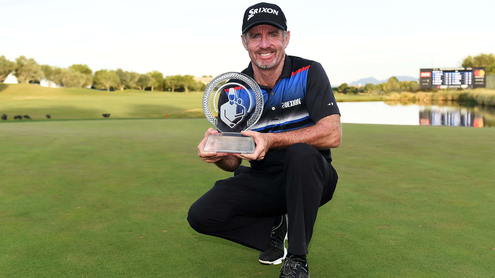 Rod Pampling, trophy, lush green fairway, Full HD Desktop Wallpaper
