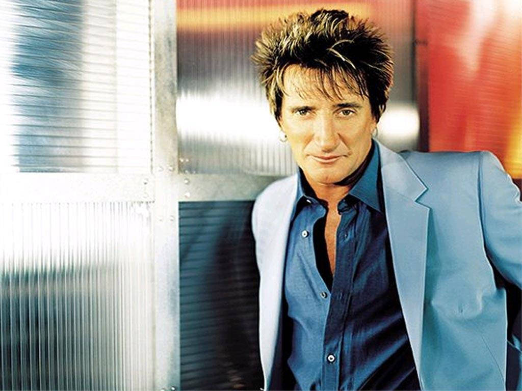 Rod Stewart, spiky hair, light blue suit jacket, SD Desktop Wallpaper