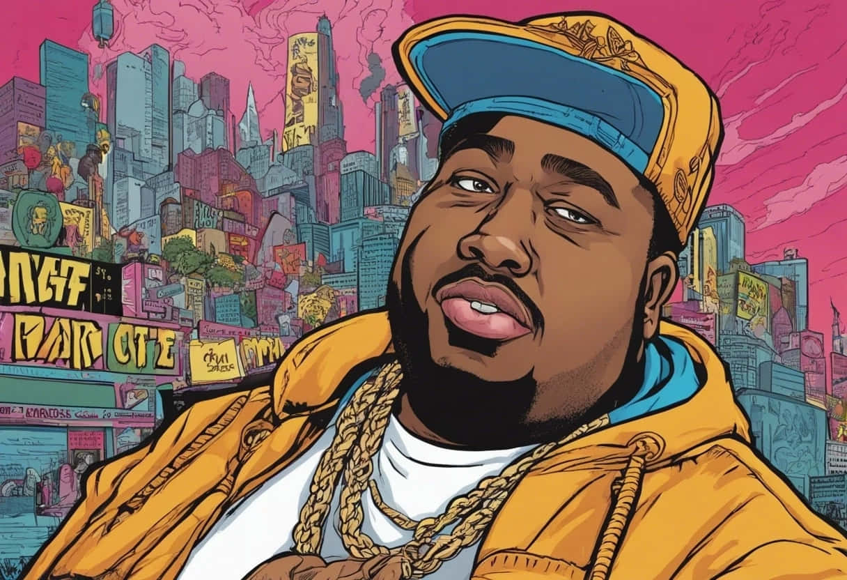 Rod Wave, yellow cap, jacket with gold chains, SD Desktop Wallpaper