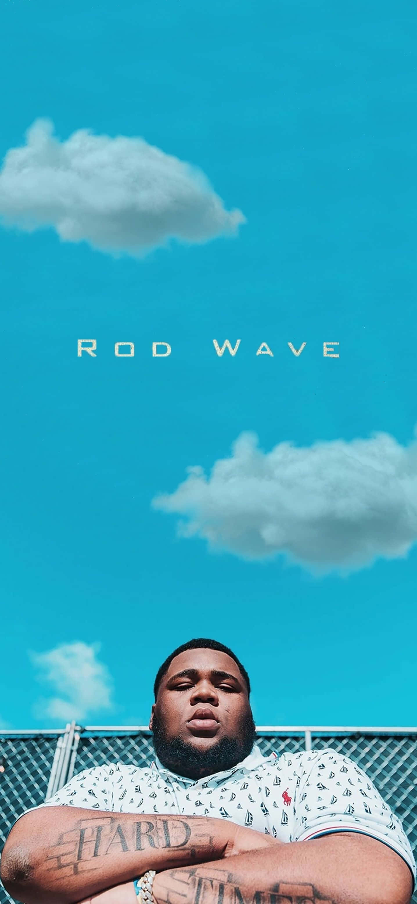 Rod Wave, blue sky, fluffy white clouds, 2K Phone Wallpaper