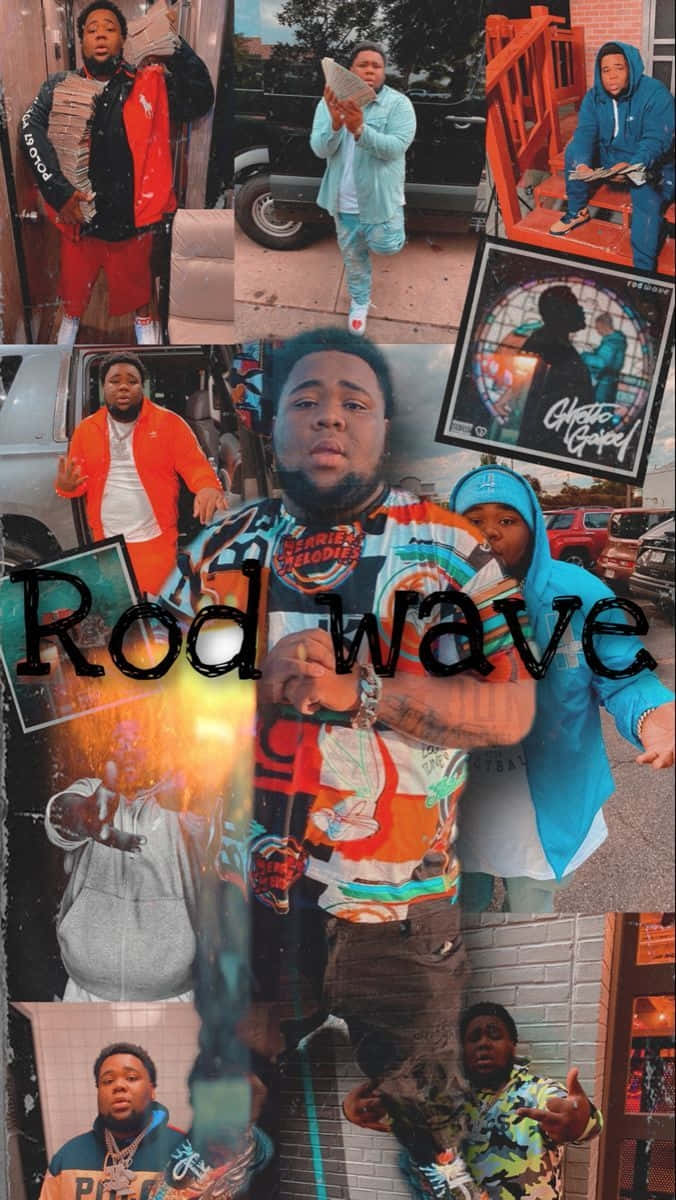 Rod Wave, collage aesthetic, urban street elements, SD Phone Wallpaper