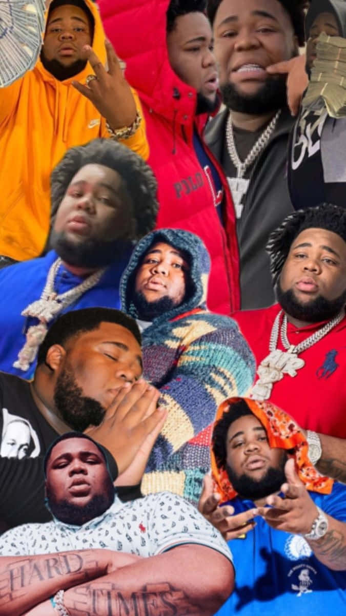 Rod Wave, collage aesthetic, Black men, SD Phone Wallpaper