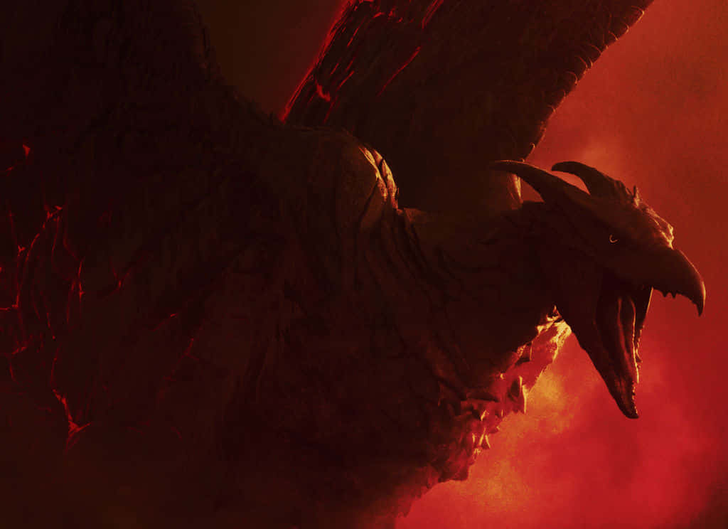 Rodan, colossal dragon, spread wings, SD Desktop Wallpaper