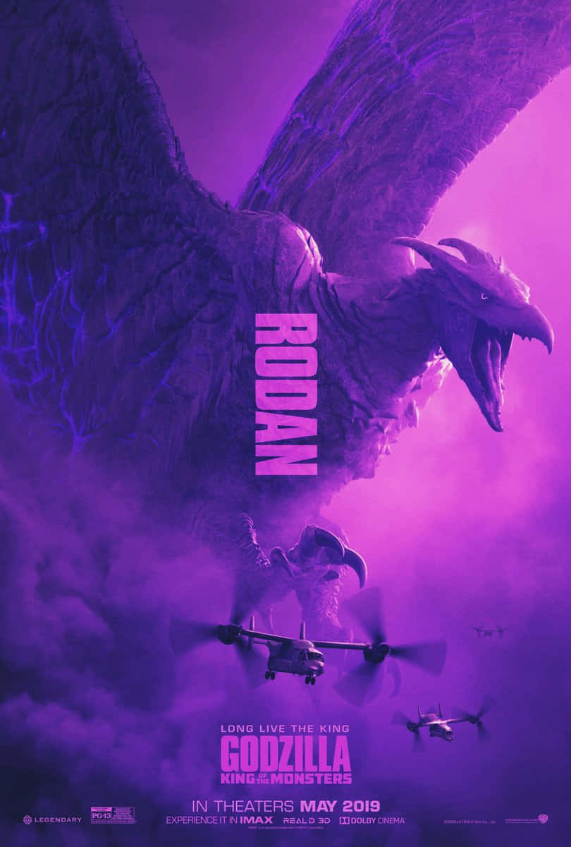 Rodan, purple-winged, colossal, SD Phone Wallpaper