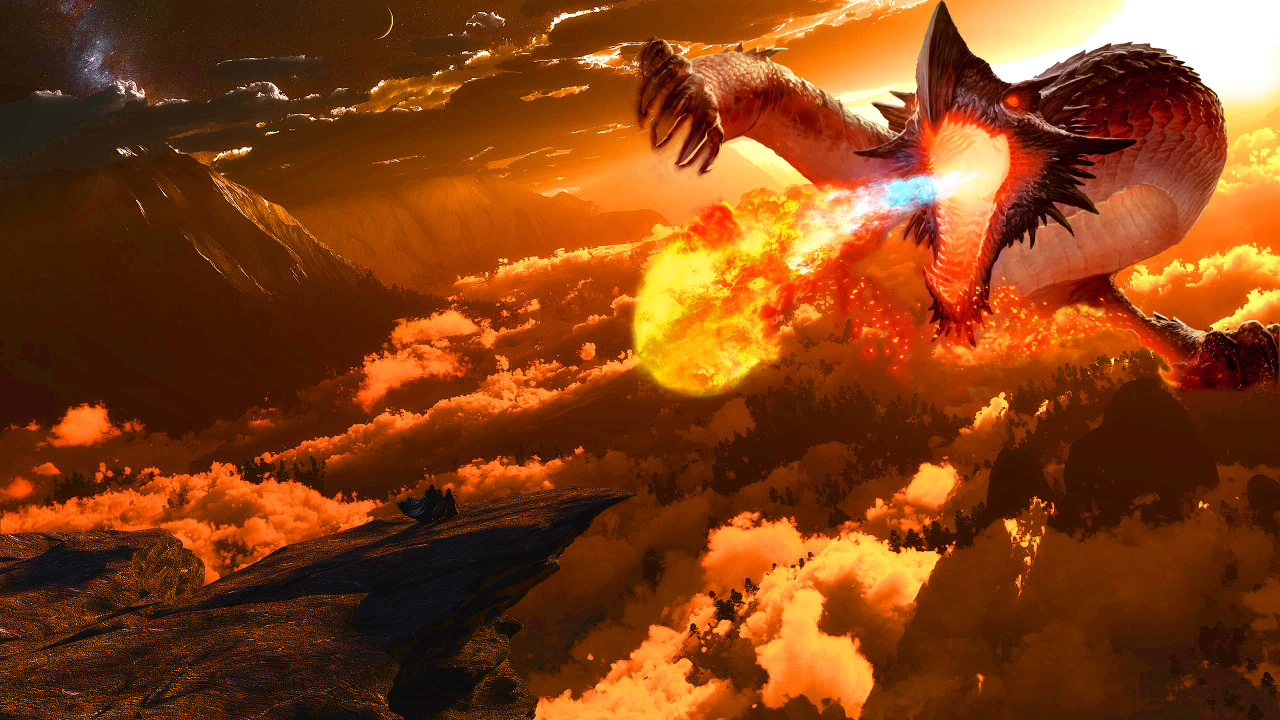 Rodan, dragon, fire, 2K Desktop Wallpaper