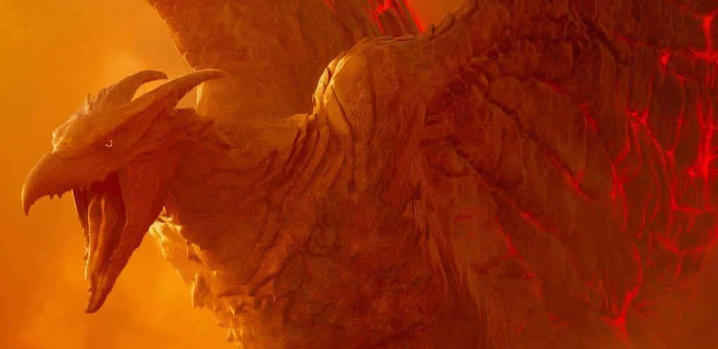Rodan, fiery dragon, glowing red veins, SD Desktop Wallpaper