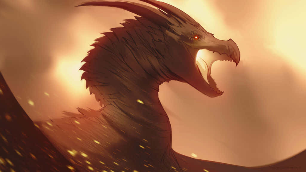 Rodan, giant pterosaur, glowing red eyes, SD Desktop Wallpaper