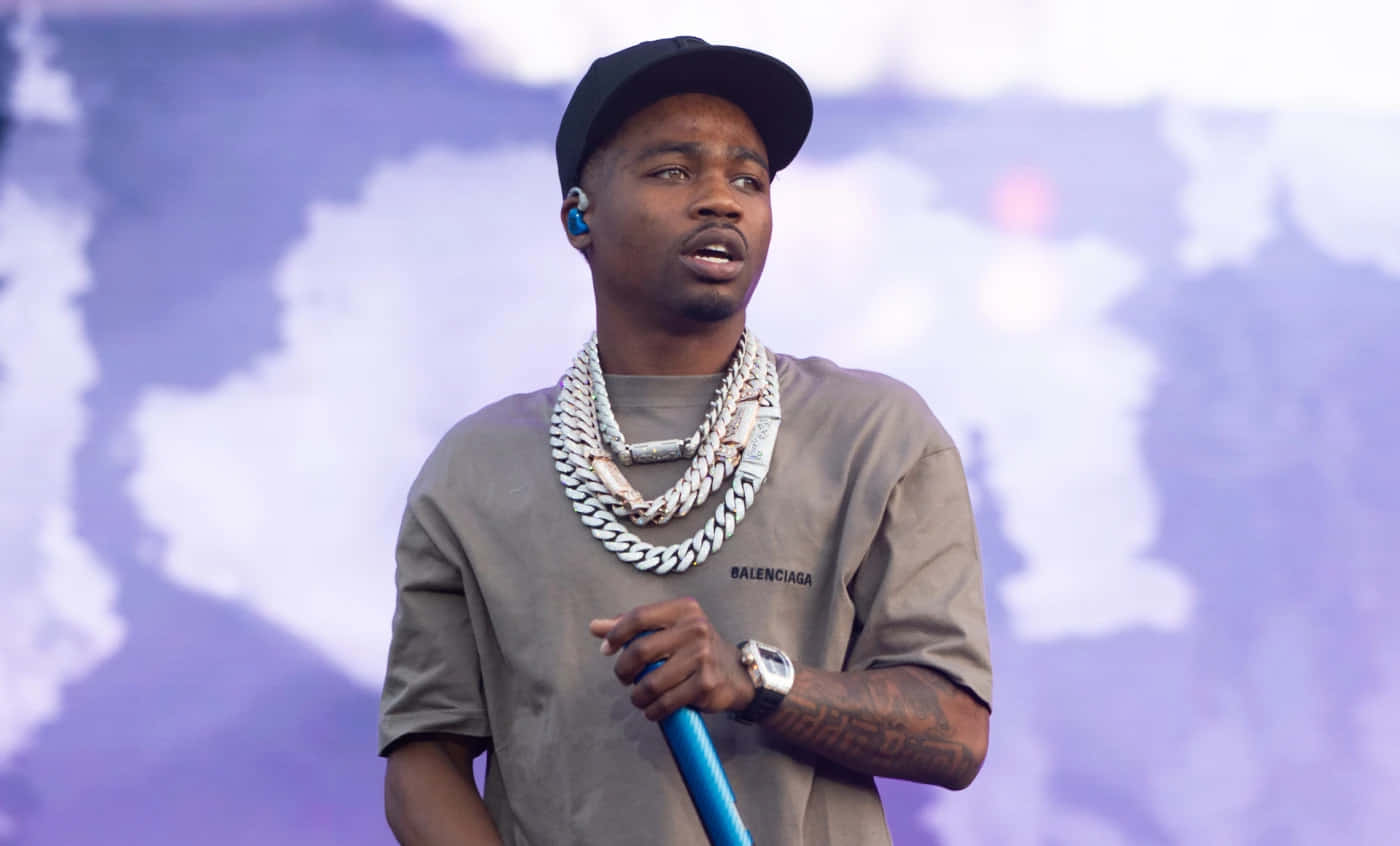 Roddy Ricch, black cap, thick silver chains, HD Desktop Wallpaper