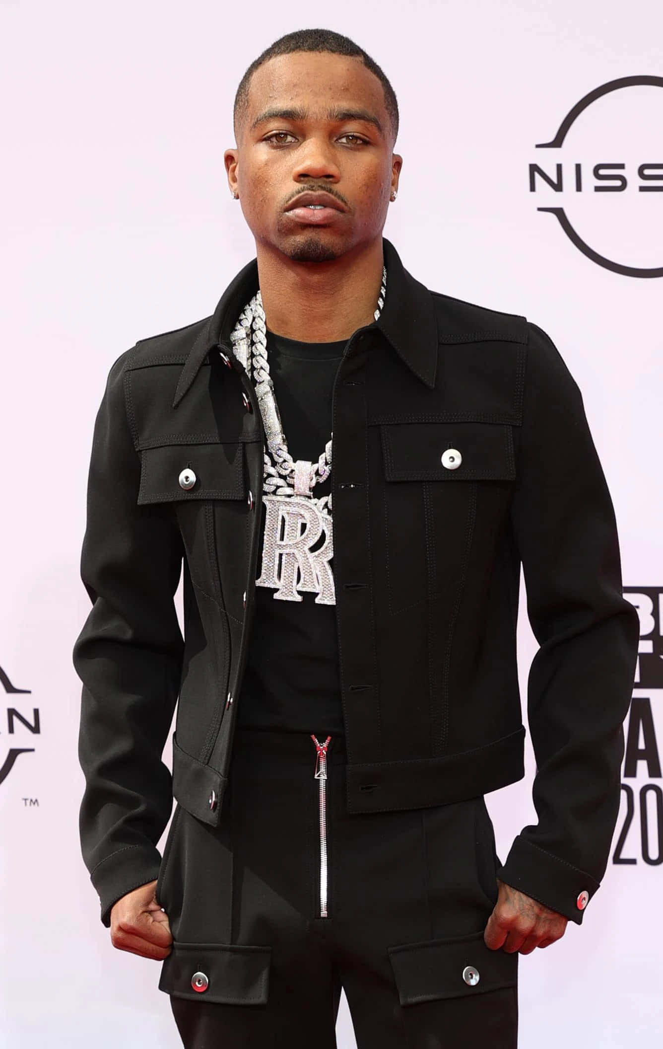 Roddy Ricch, black jacket, black pants, Full HD Phone Wallpaper
