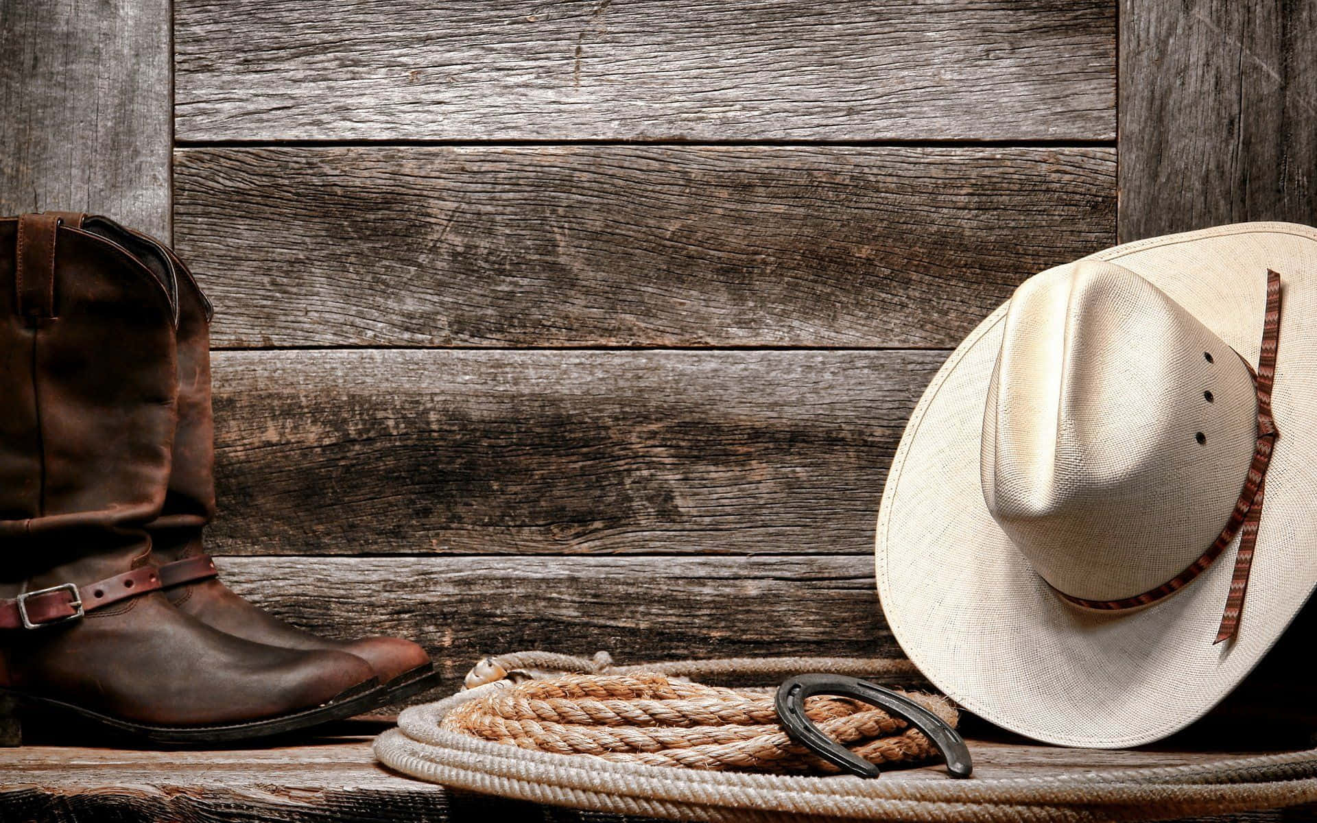 rodeo, cowboy boot, hat, Full HD Desktop Wallpaper