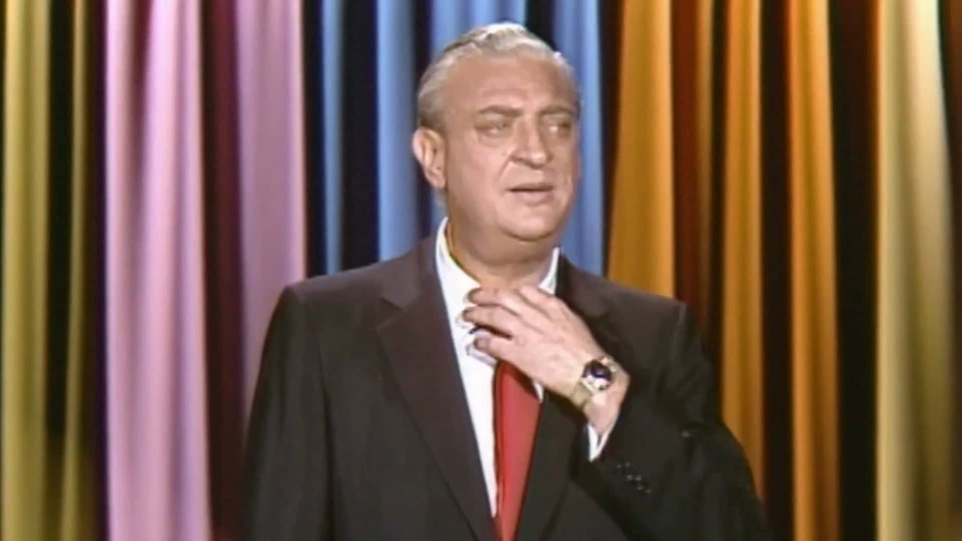 Rodney Dangerfield, dark suit, red tie, Full HD Desktop Wallpaper