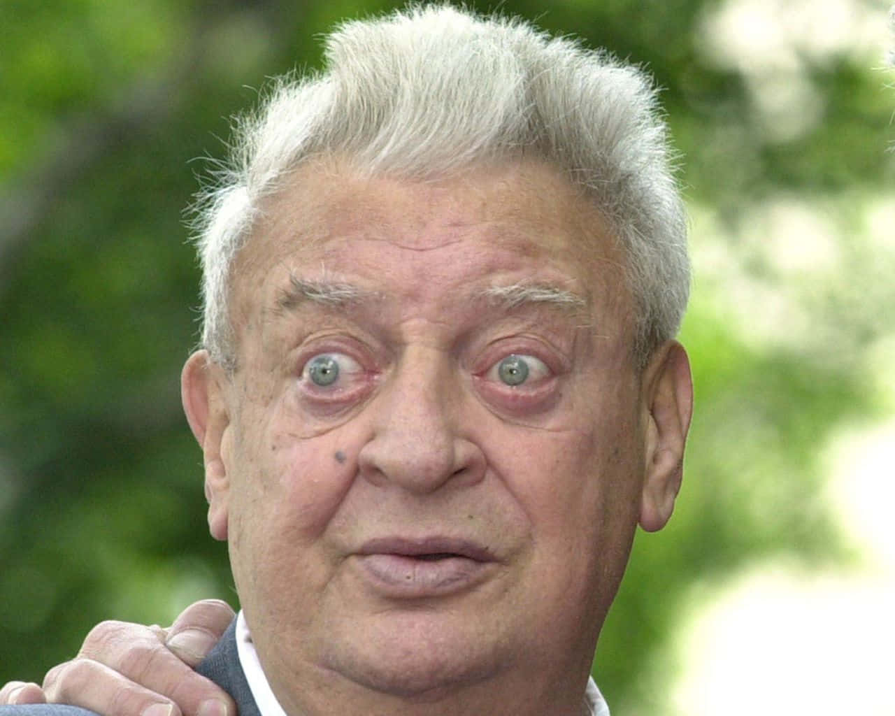 Rodney Dangerfield, white hair, wide startled eyes, HD Desktop Wallpaper
