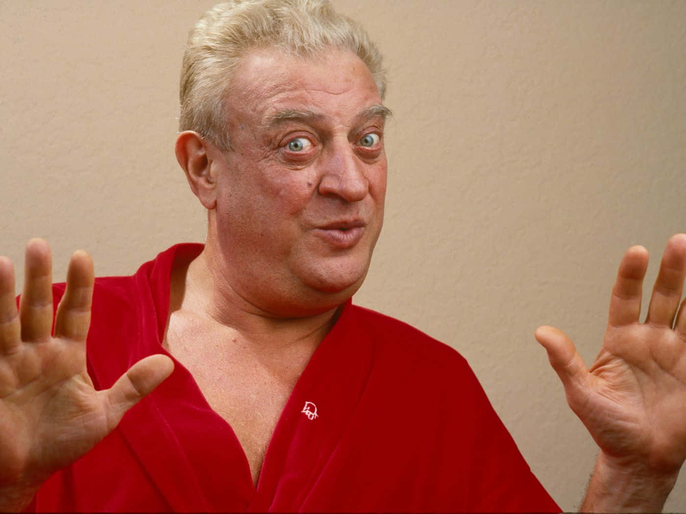 Rodney Dangerfield, white hair, bright blue eyes, HD Desktop Wallpaper