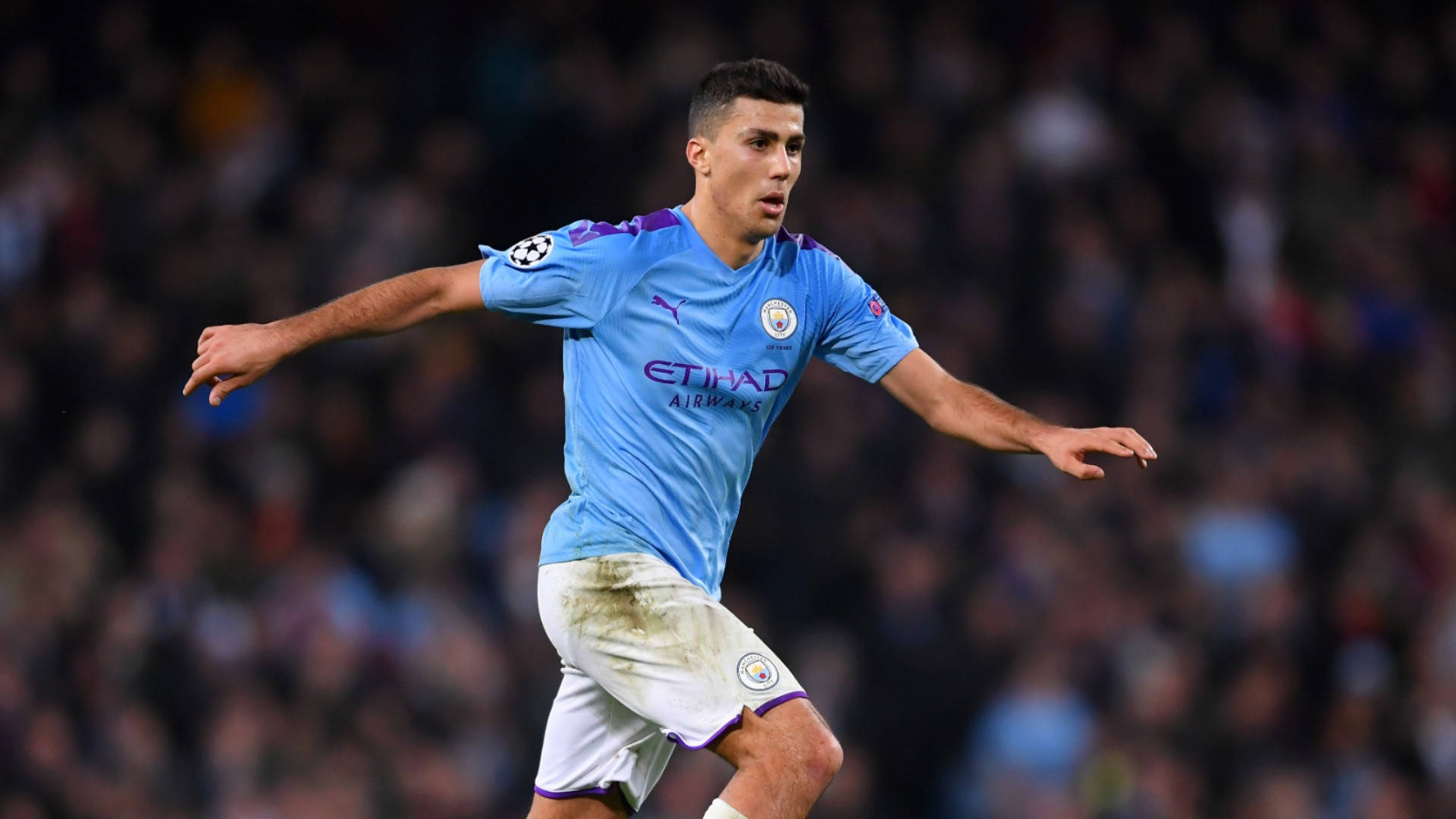 Rodri, soccer field, light blue jersey, Full HD Desktop Wallpaper