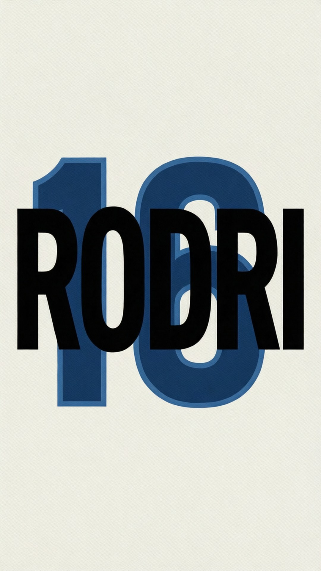 RODRI, blue number 18, cream background, Full HD Phone Wallpaper