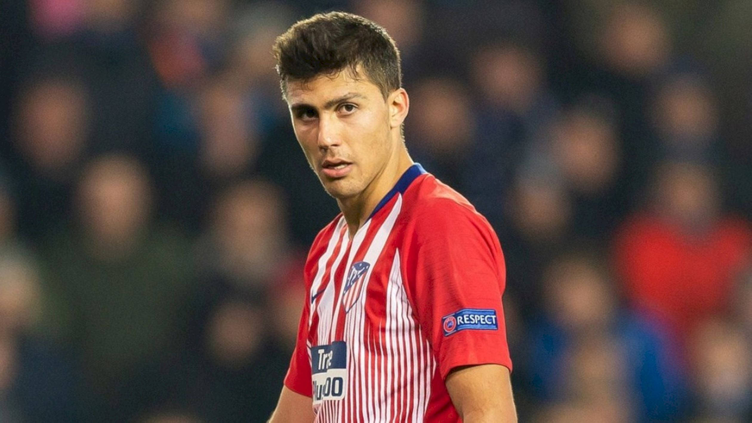 Rodrigo Hernández Cascante, red and white striped jersey, dimly lit field, Full HD Desktop Wallpaper