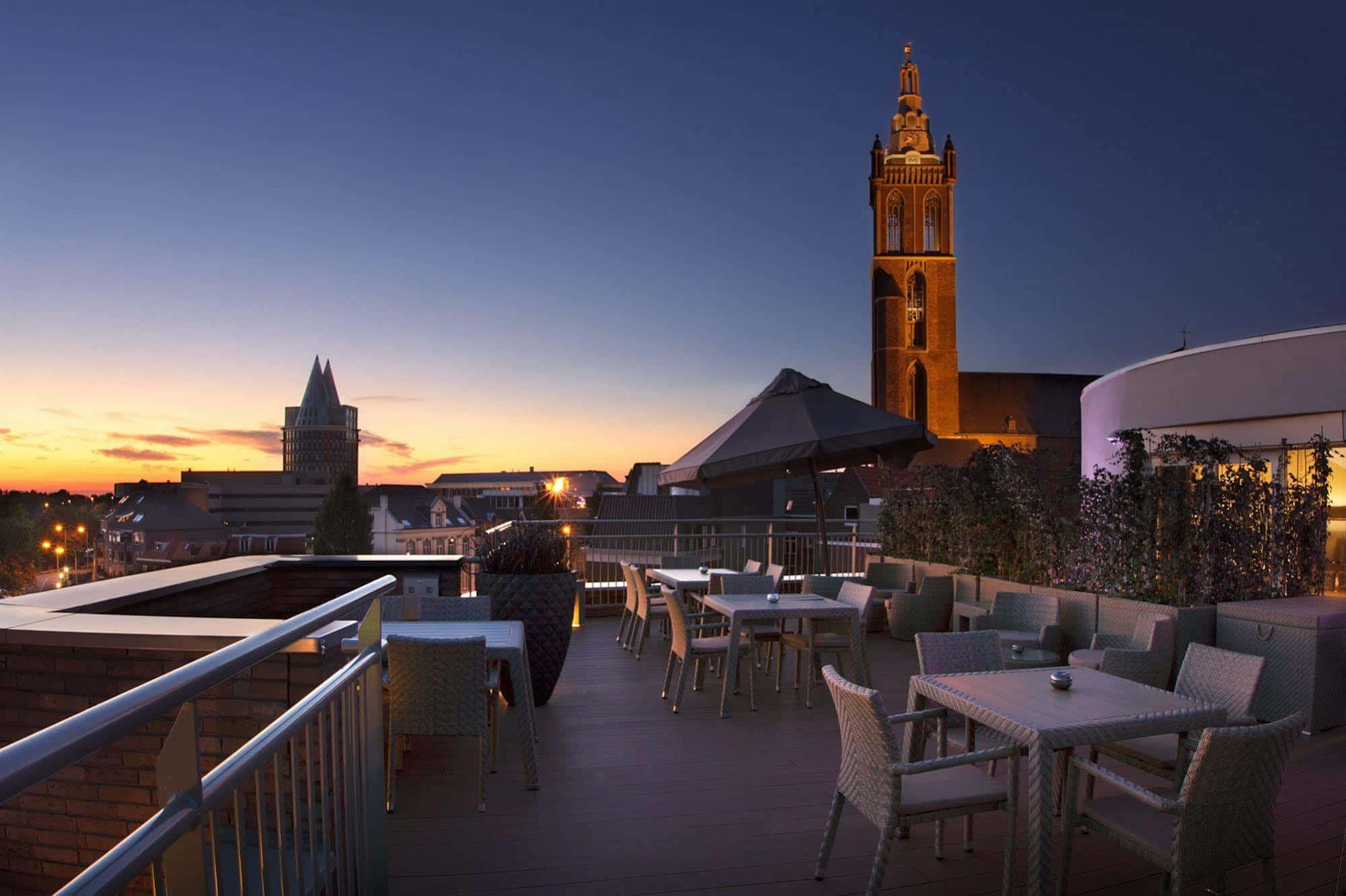 Roermond, sunset, terrace, Full HD Desktop Wallpaper