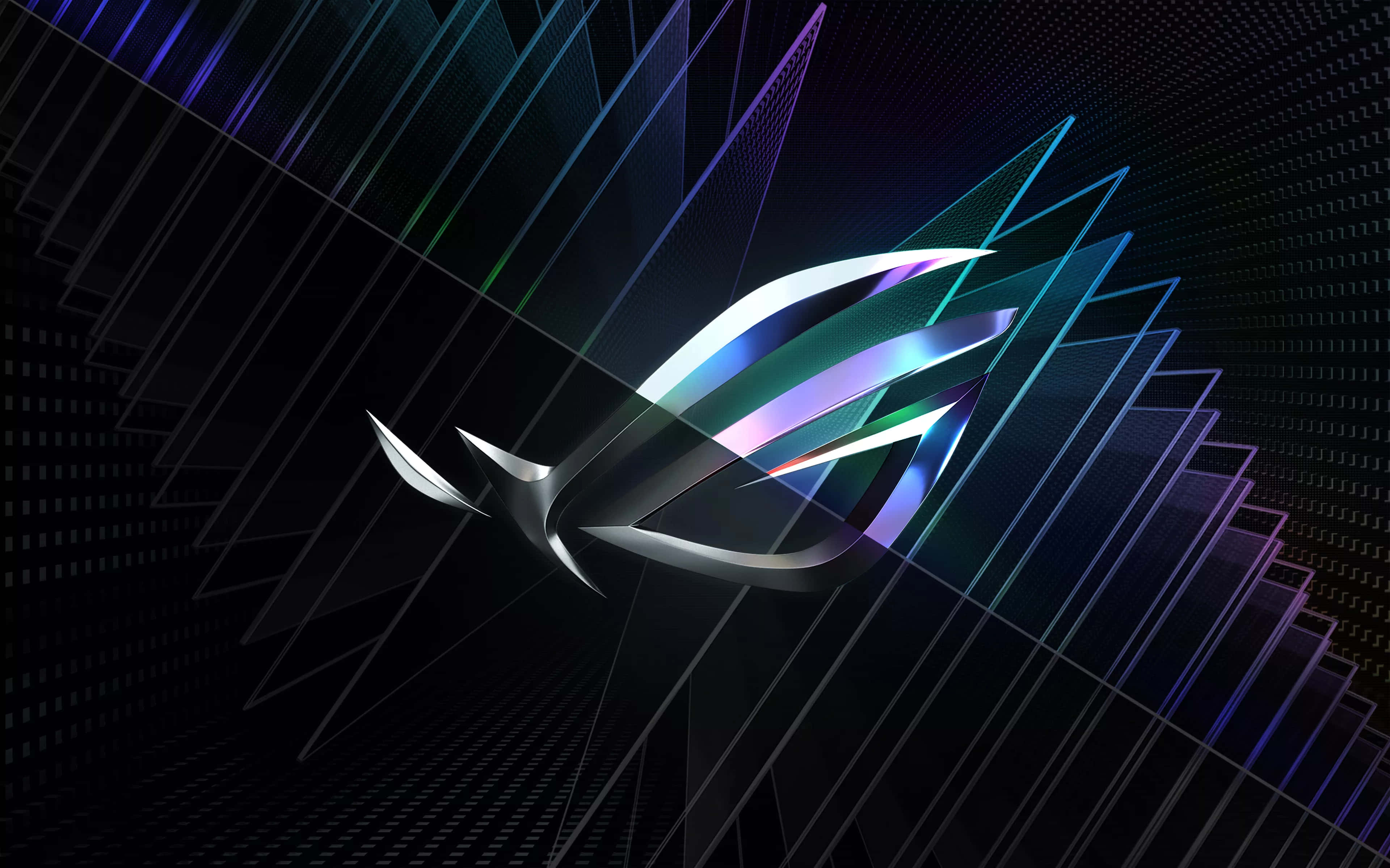 ROG, glowing ROG logo, rainbow hues, 4K Desktop Wallpaper