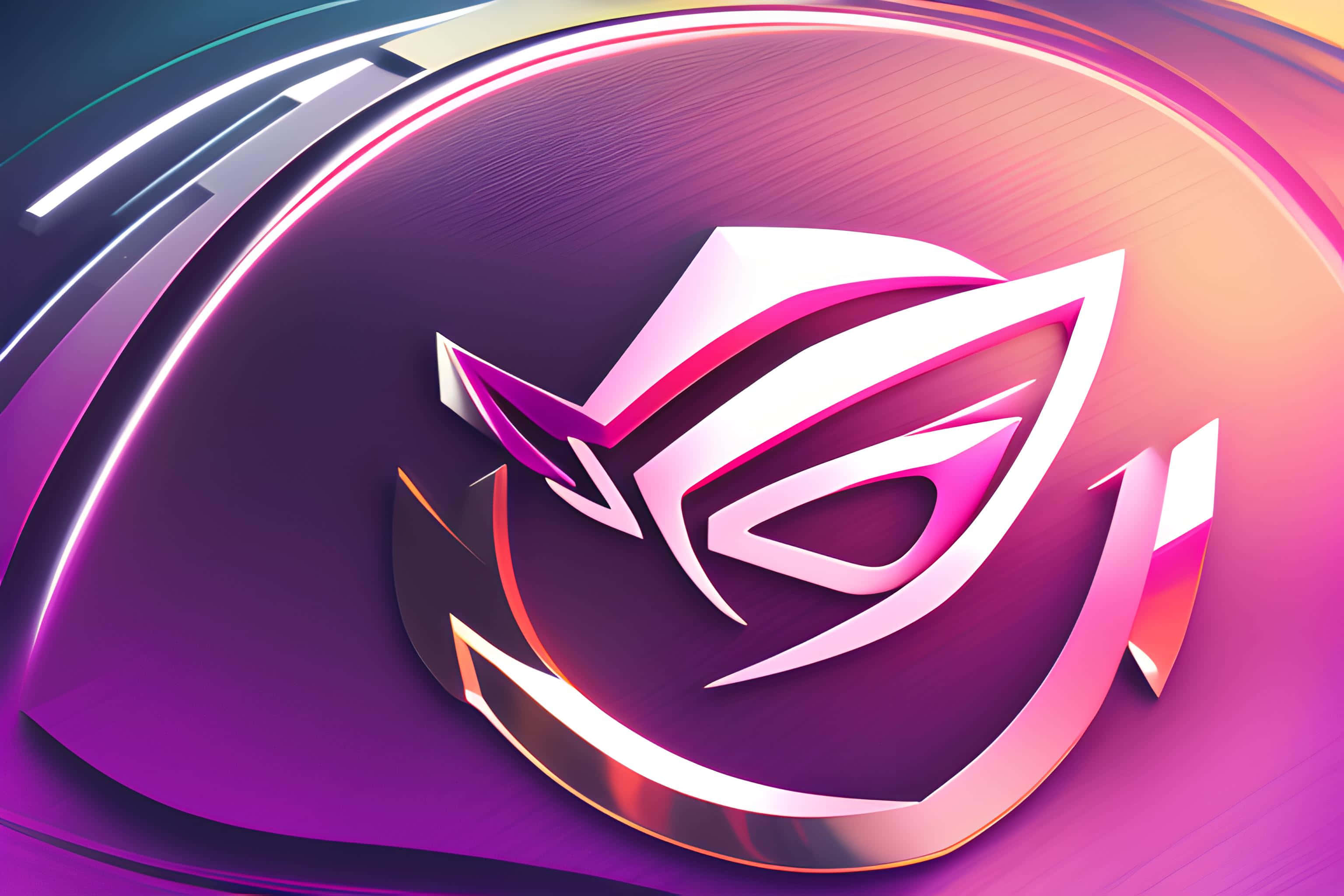 ROG, glowing ROG logo, sharp metallic edges, 2K Desktop Wallpaper