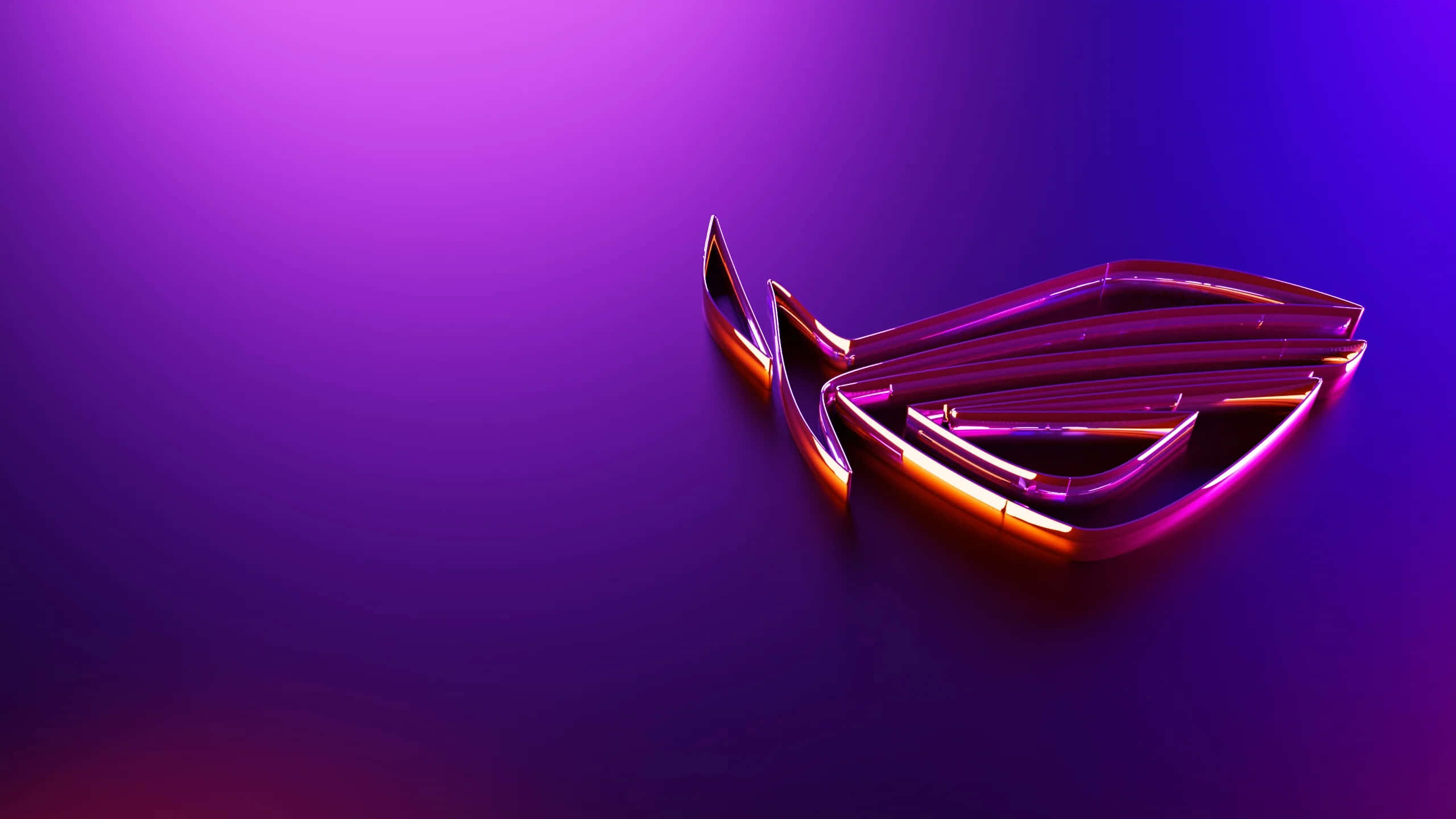 ROG, orange and purple highlights, gradient purple and blue background, 2K Desktop Wallpaper