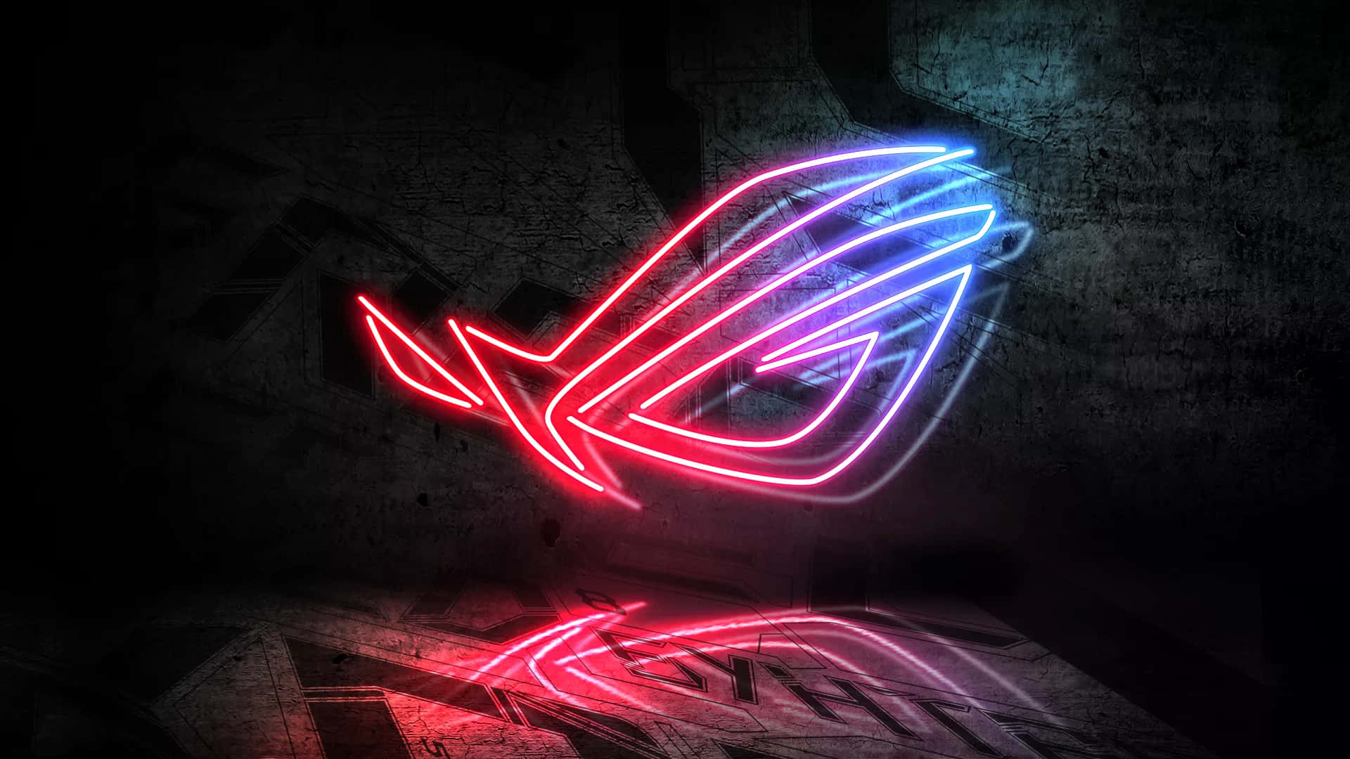 ROG, neon, red and blue, Full HD Desktop Wallpaper