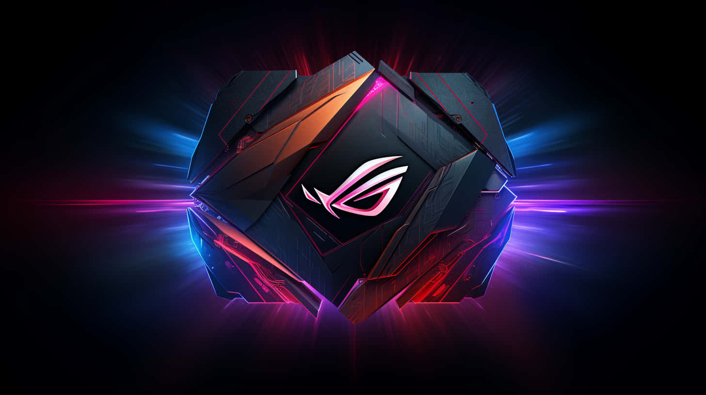 R O G Logo, neon light, pink, HD Desktop Wallpaper