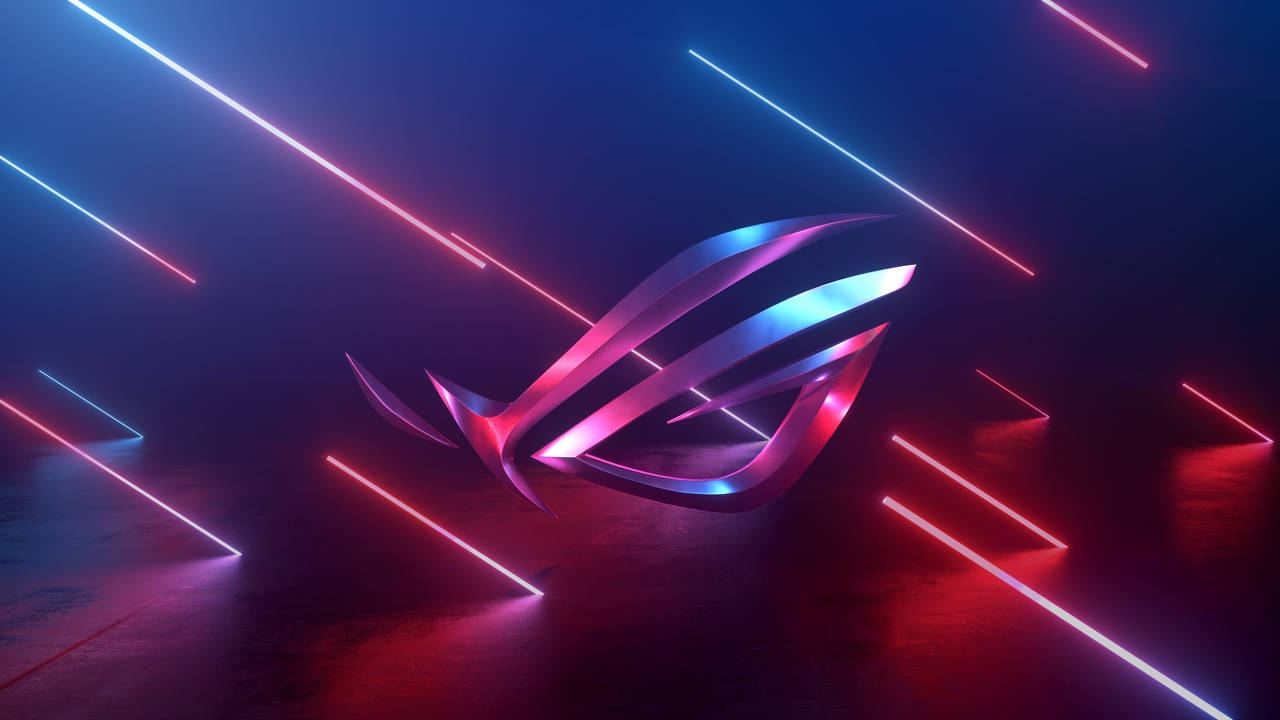 ROG, glowing ROG logo, dark room, HD Desktop Wallpaper