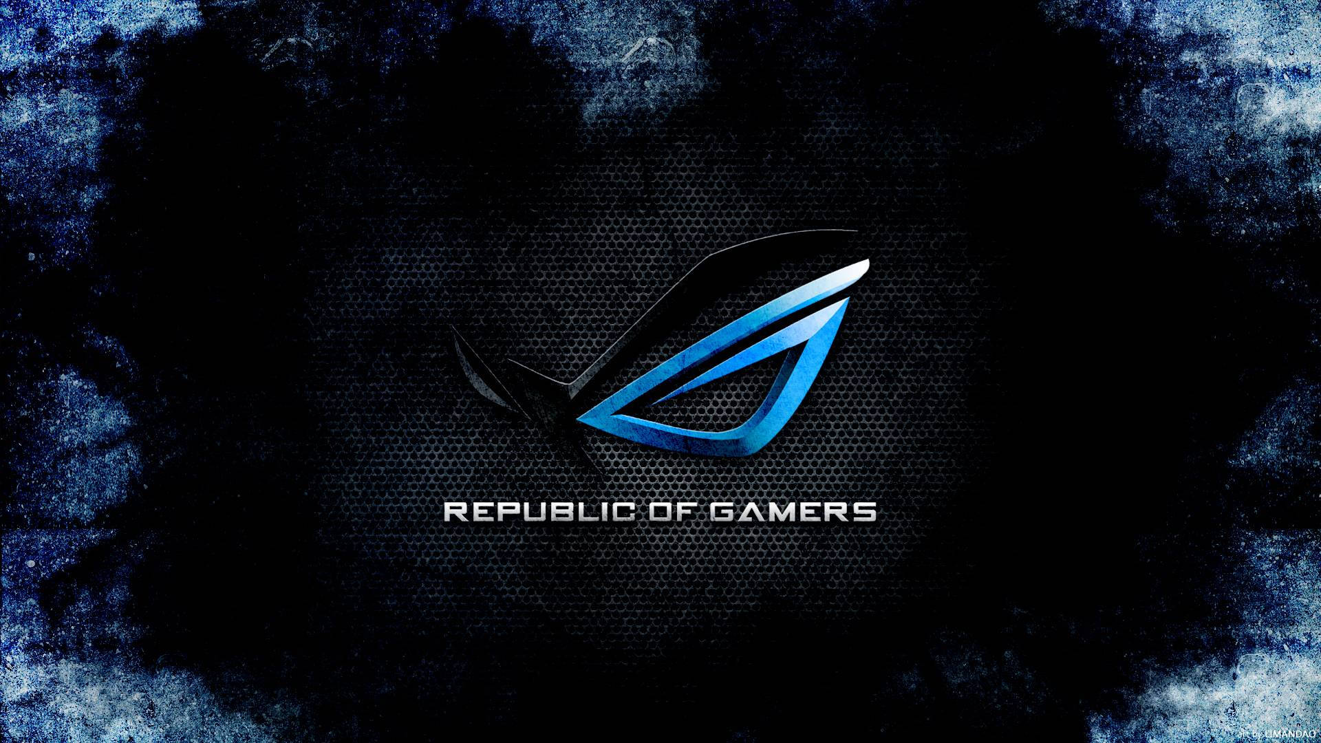ROG, blue, black, Full HD Desktop Wallpaper