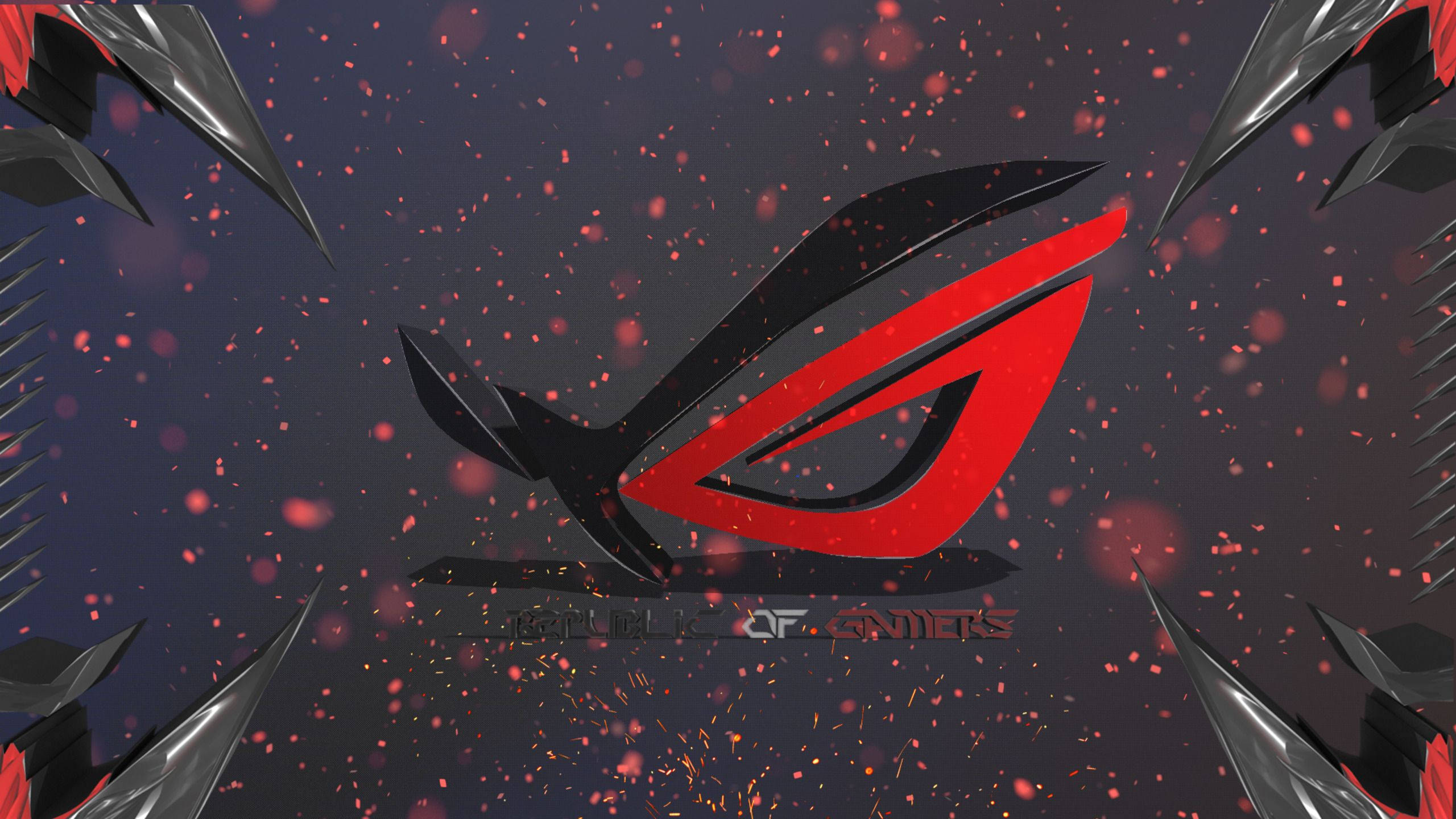 ROG, red and black, glows, 2K Desktop Wallpaper