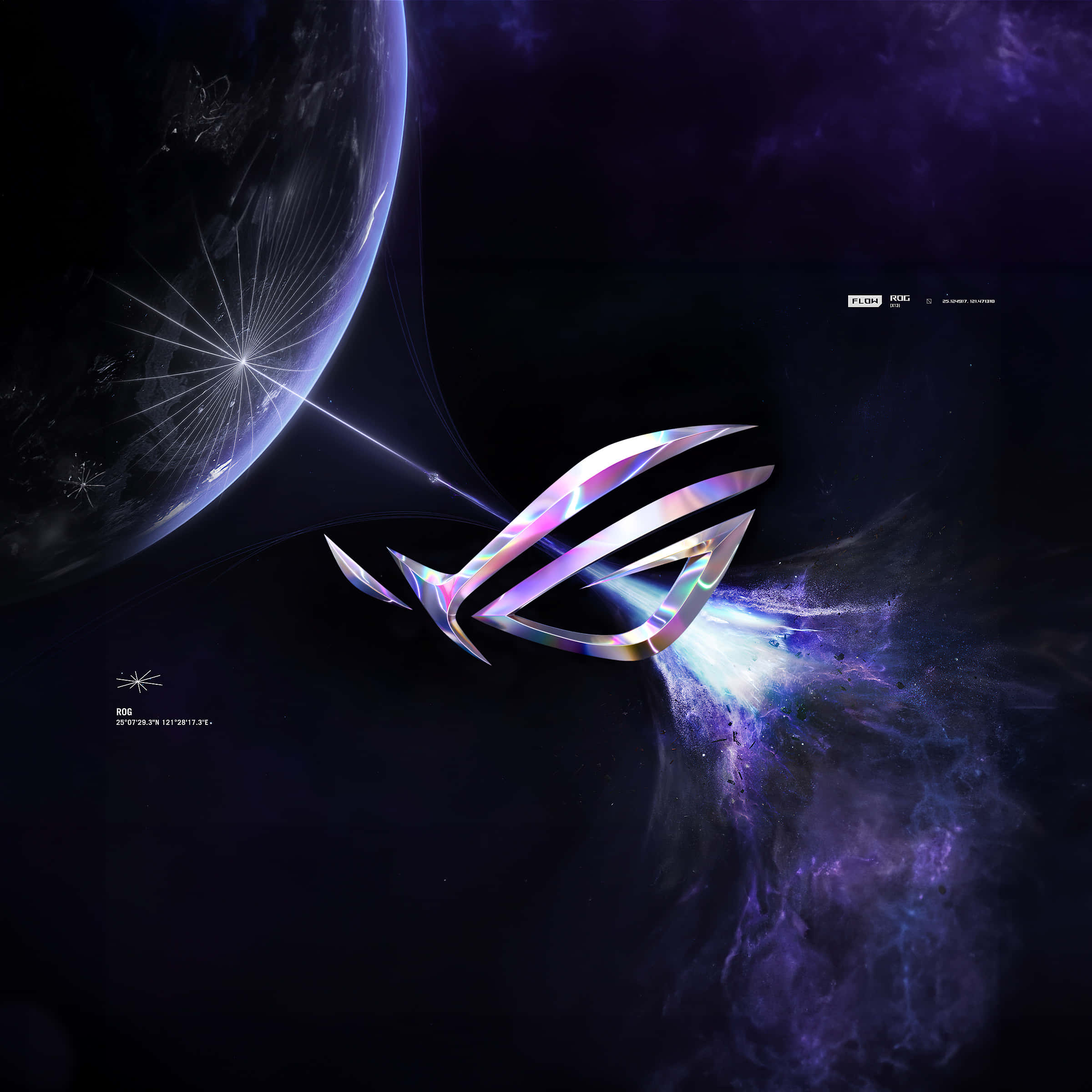 ROG logo, deep space, planet, Full HD Desktop Wallpaper