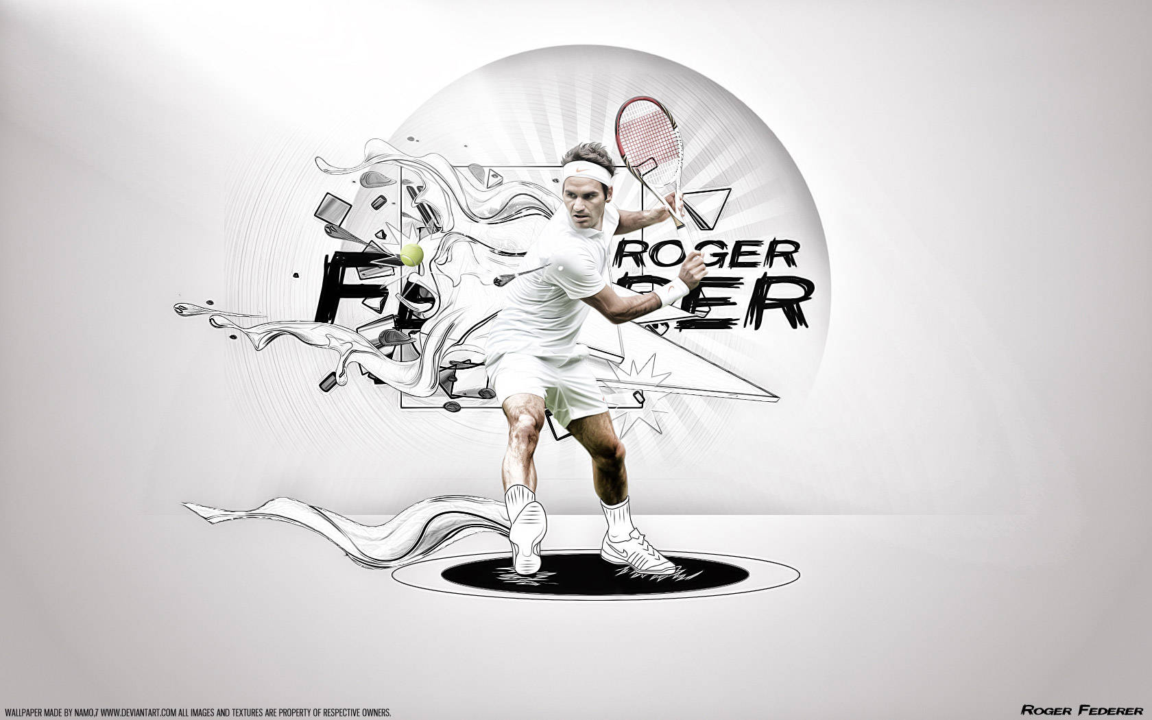 Roger Federer, white, poster, HD Desktop Wallpaper