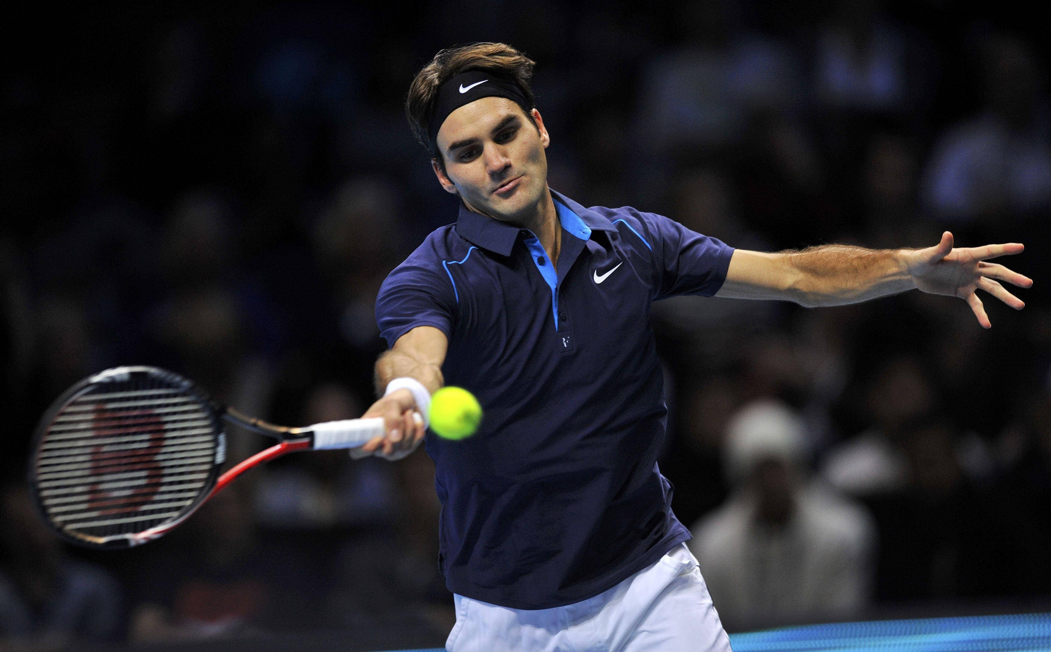 Roger Federer, tennis finals, bright yellow ball, 2K Desktop Wallpaper