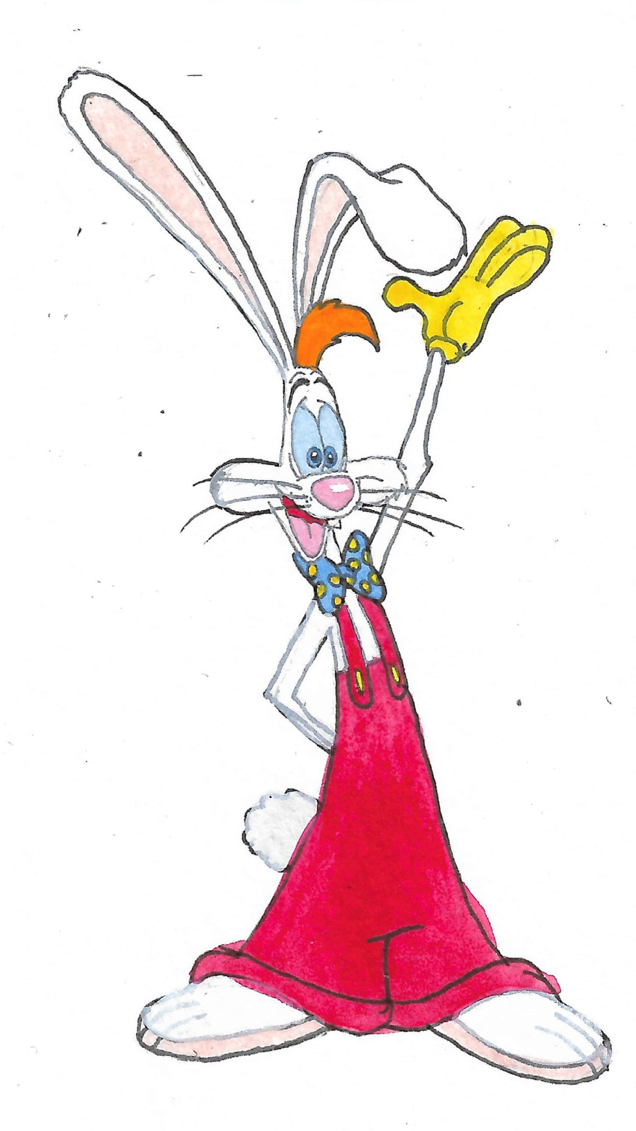 Roger Rabbit, red overalls, blue bowtie, 4K Phone Wallpaper