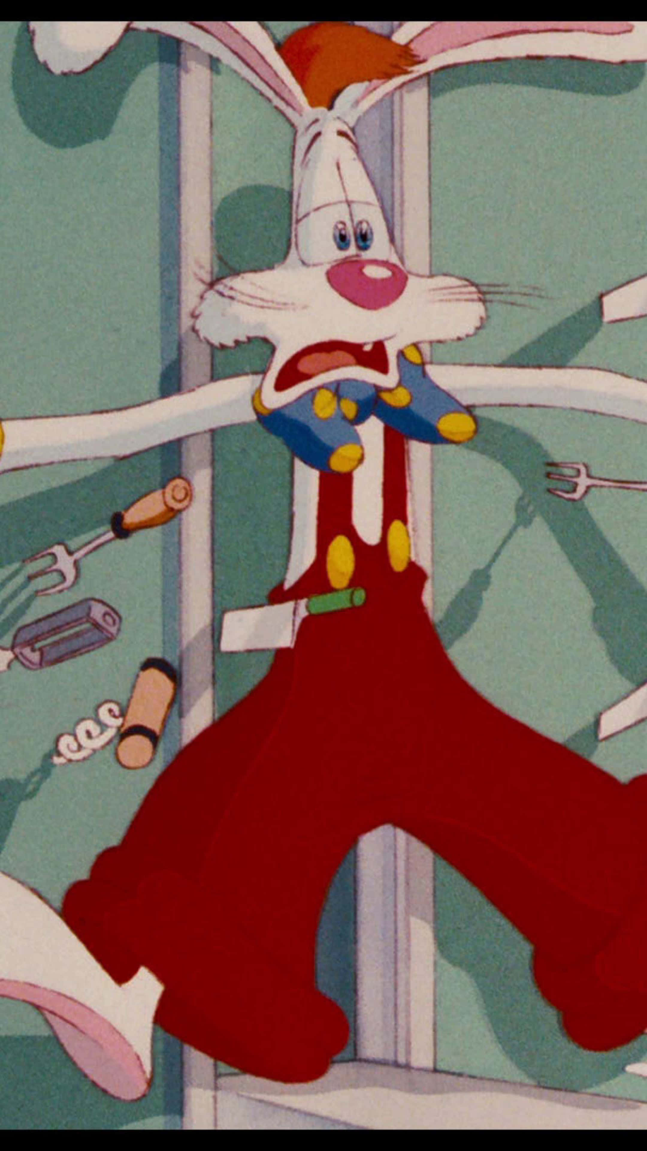 Roger Rabbit, red overalls, blue shirt, 4K Phone Wallpaper