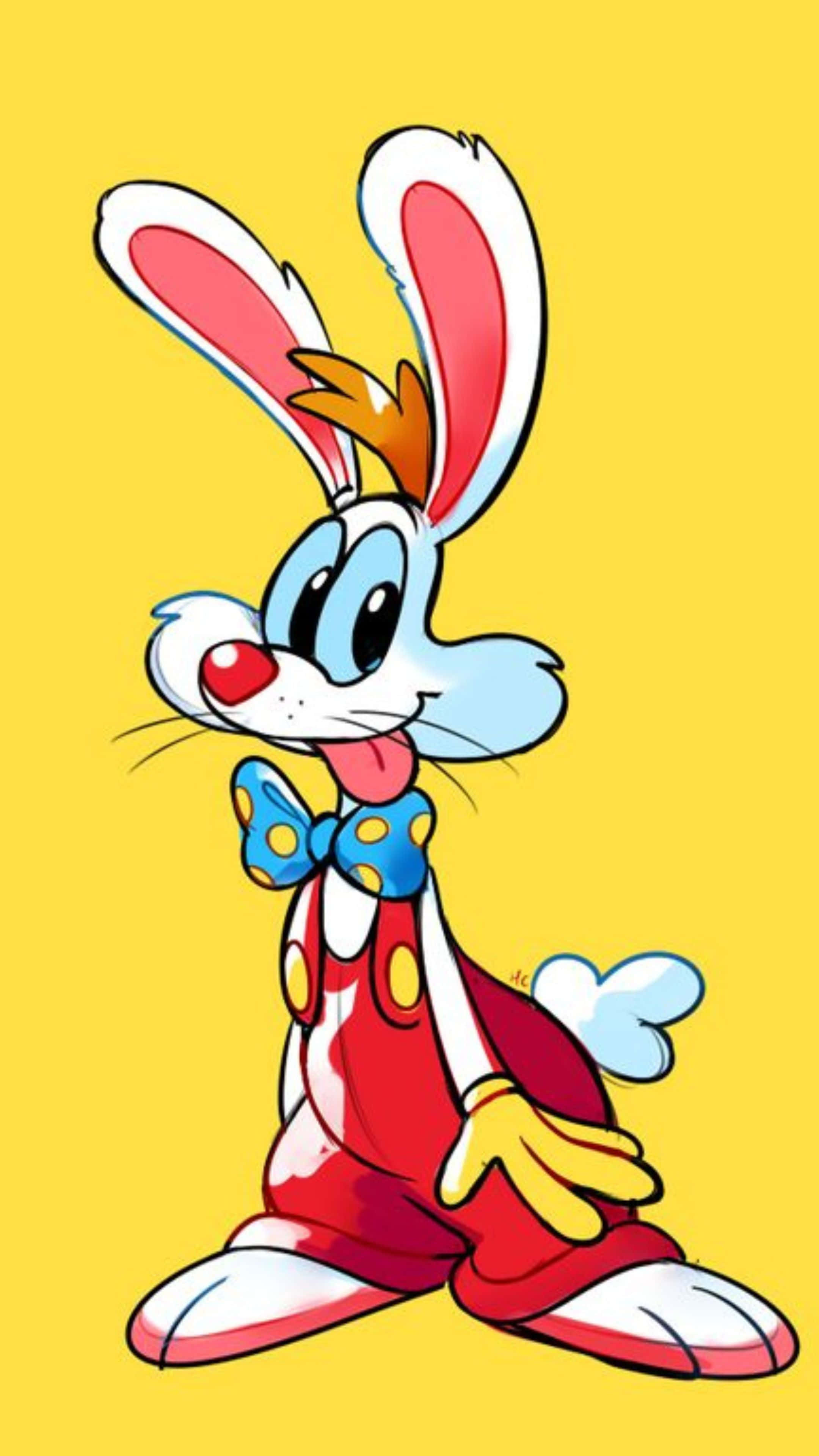 Roger Rabbit, blue eyes, red nose, 4K Phone Wallpaper