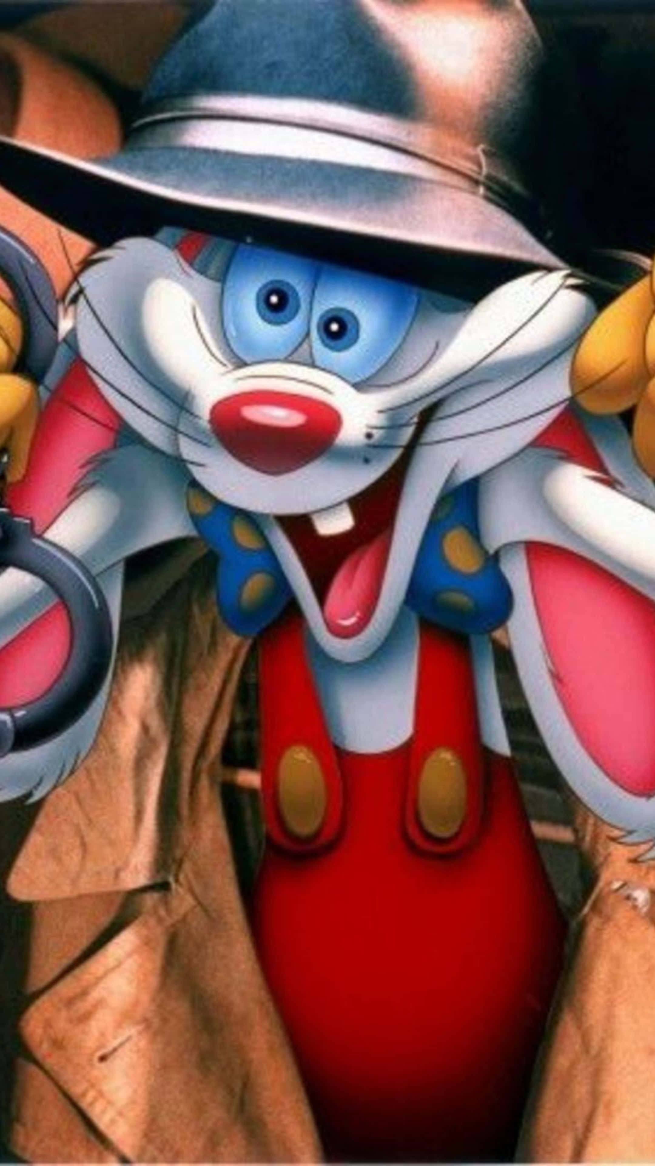 Roger Rabbit, fedora, trench coat, 4K Phone Wallpaper