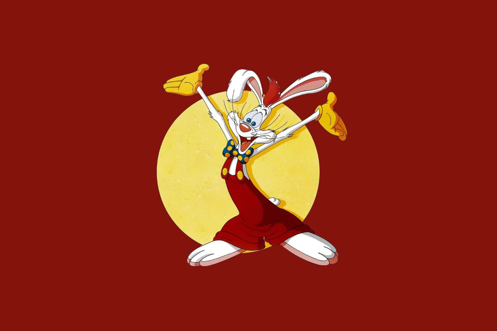 Roger Rabbit, red overalls, deep red background, HD Desktop Wallpaper