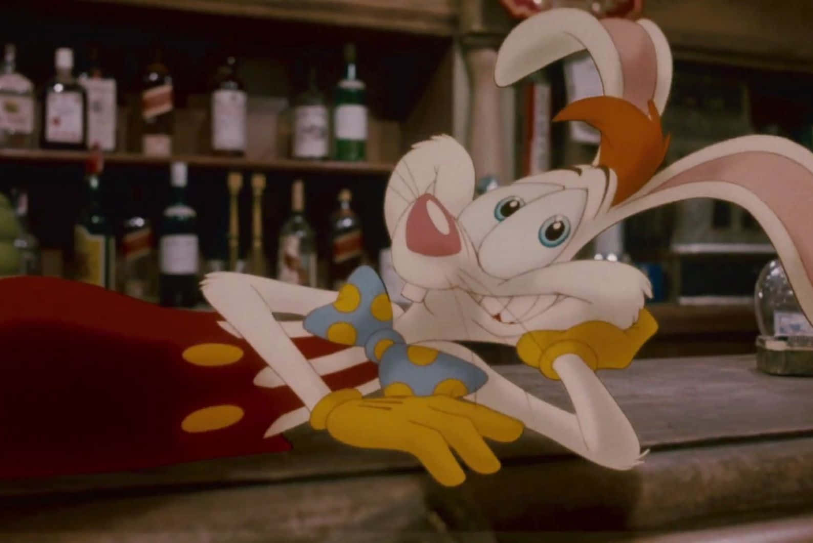 Roger Rabbit, bar scene, blue polka dot bowtie, HD Desktop Wallpaper