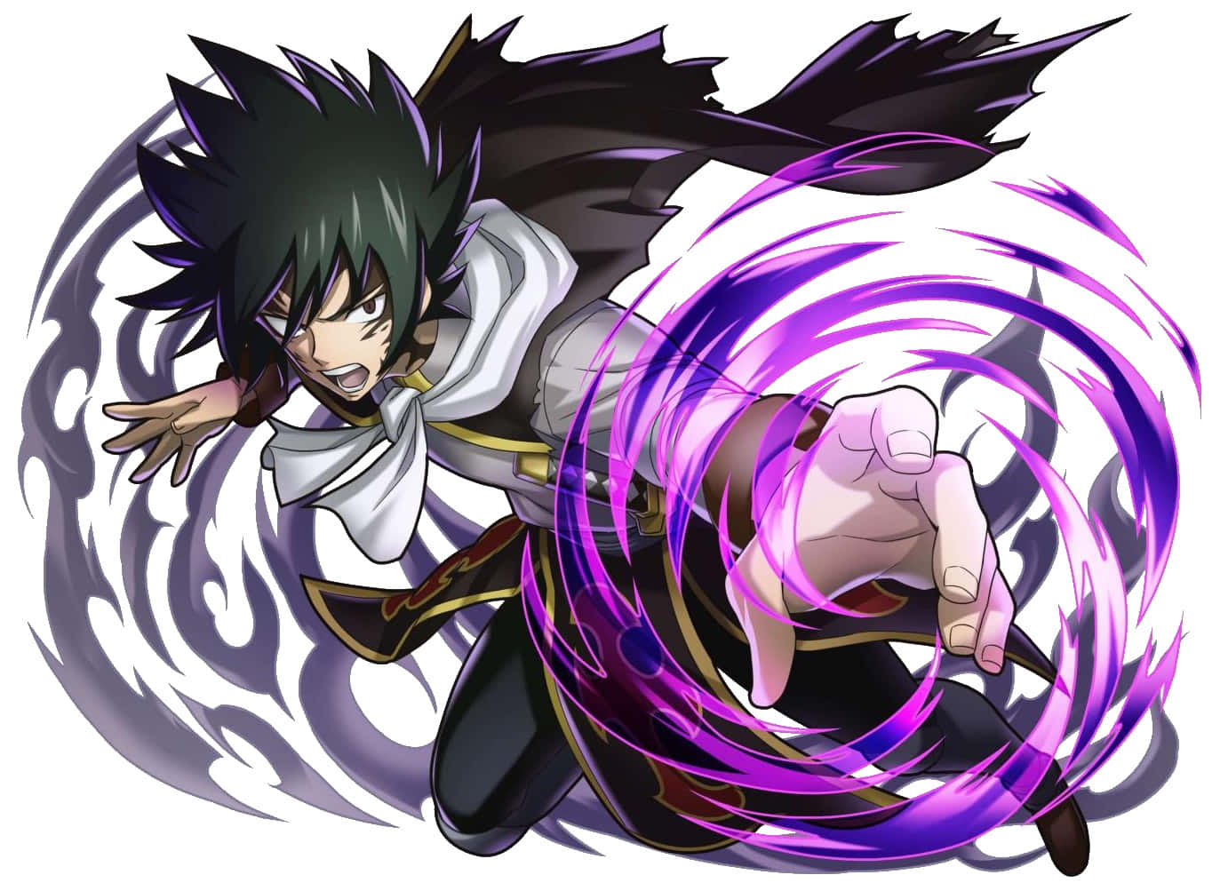 Rogue Cheney, spiky black hair, swirling purple energy attack, HD Desktop Wallpaper