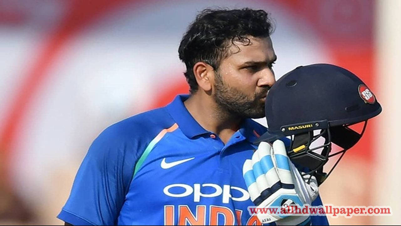 Rohit Sharma, black headgear, blue jersey, HD Desktop Wallpaper