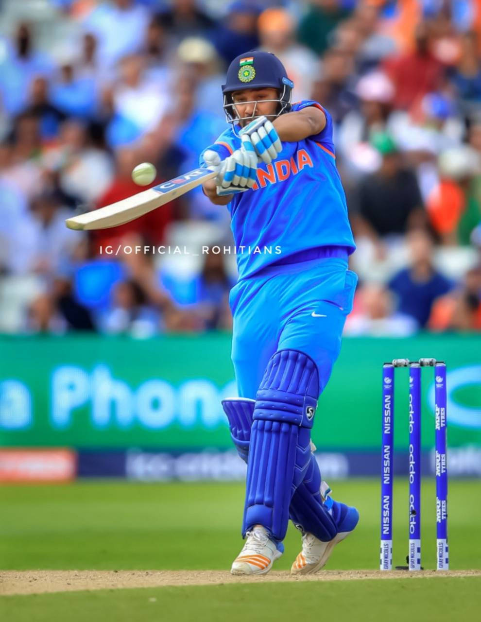 Rohit Sharma, blue uniform, bat, HD Phone Wallpaper