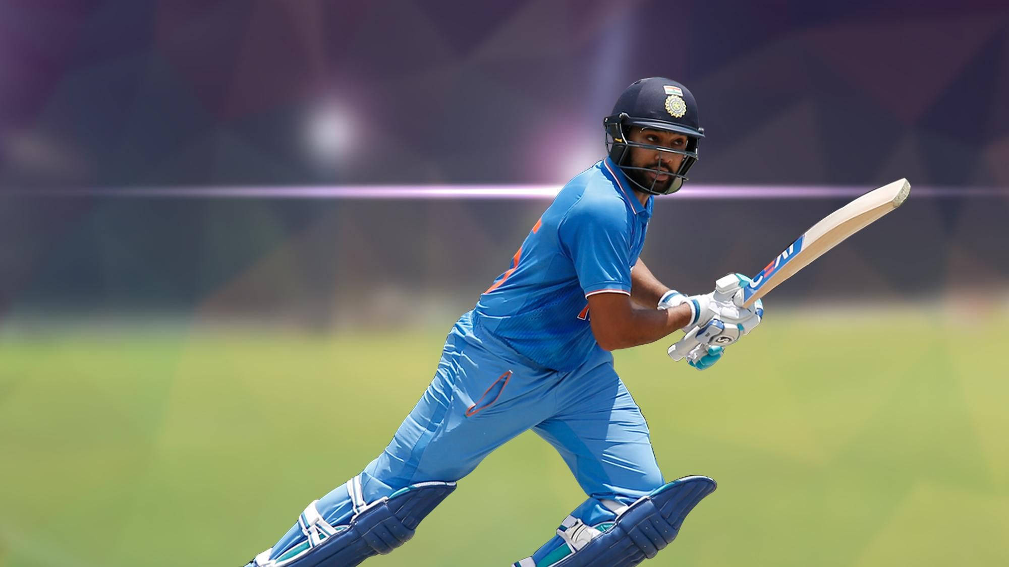 Rohit Sharma, cricket batsman, blue uniform, Full HD Desktop Wallpaper