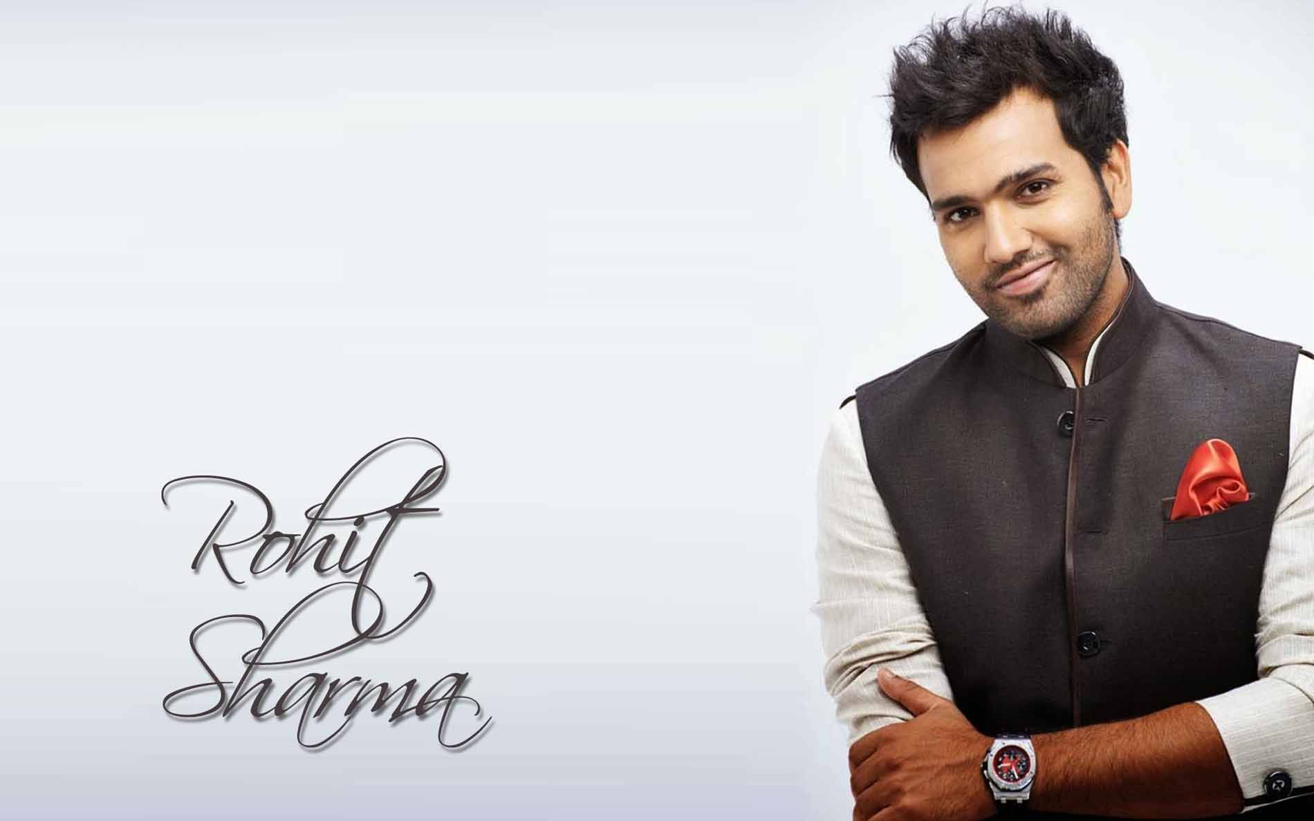 Rohit Sharma, dark vest, white shirt, HD Desktop Wallpaper