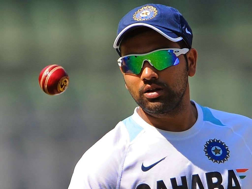 Rohit Sharma, red cricket ball, sunglasses, SD Desktop Wallpaper