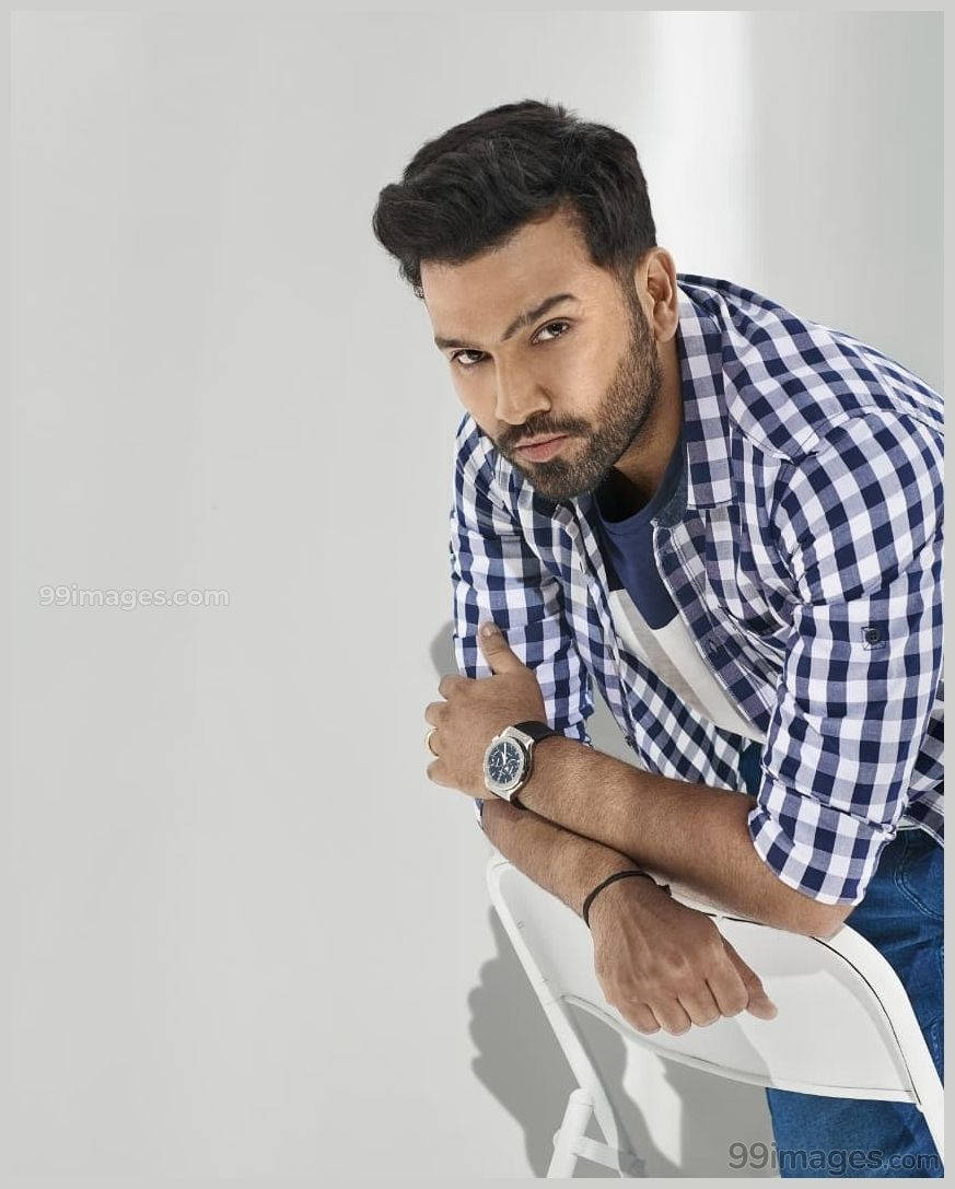 Rohit Sharma, dark hair, beard, SD Phone Wallpaper