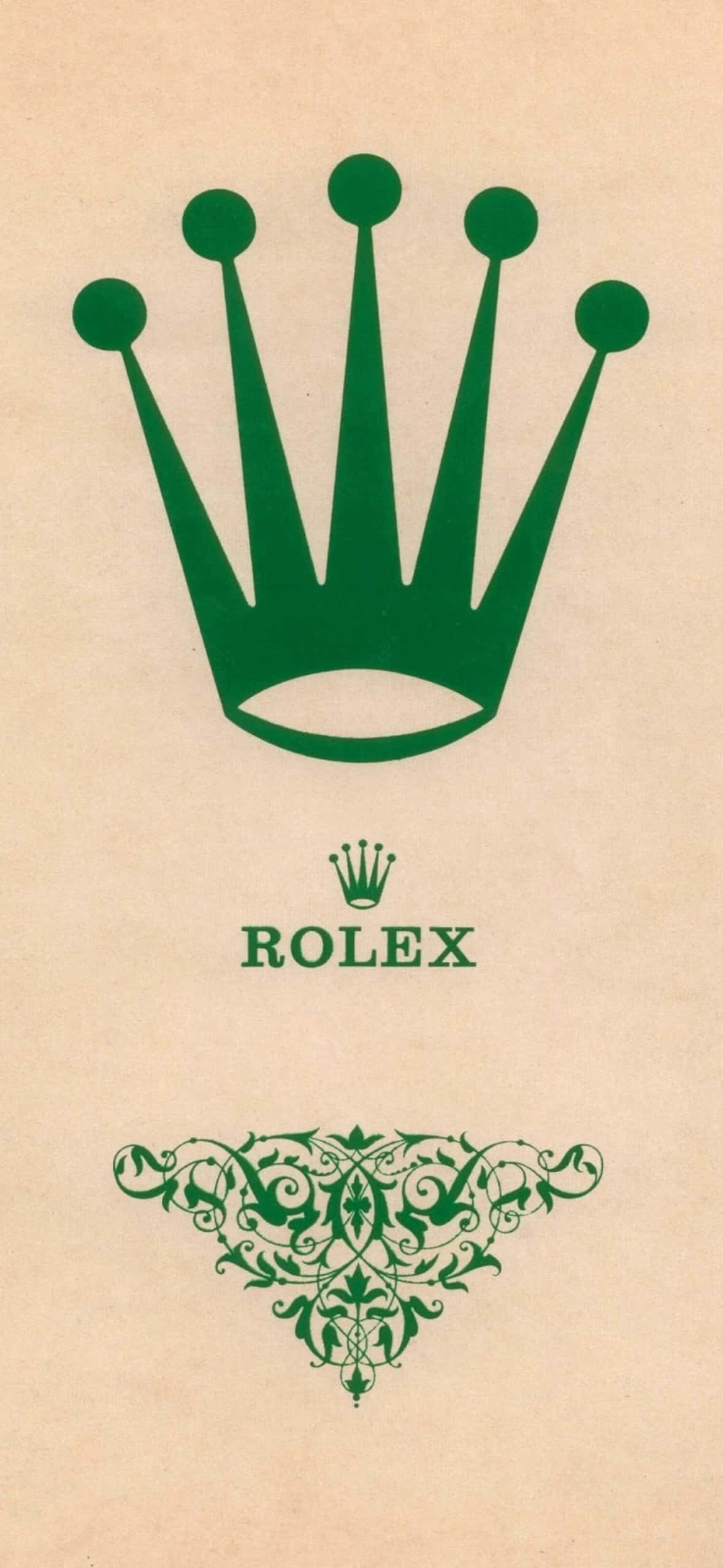 Rolex, green crown, beige paper, Full HD Phone Wallpaper