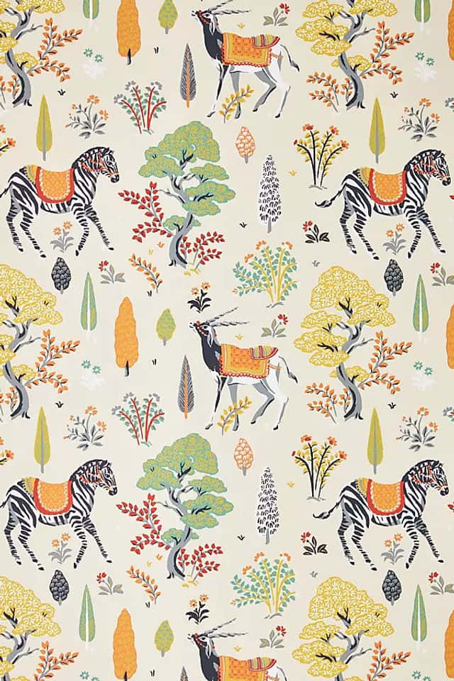 Roller Rabbit, zebras, antelopes, SD Phone Wallpaper