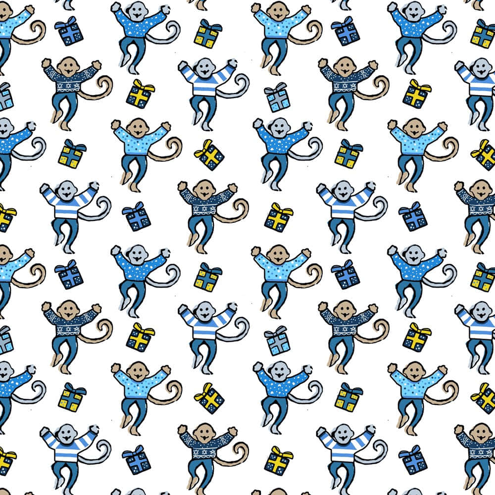 Roller Rabbit, monkey pattern, blue sweaters, SD Desktop Wallpaper