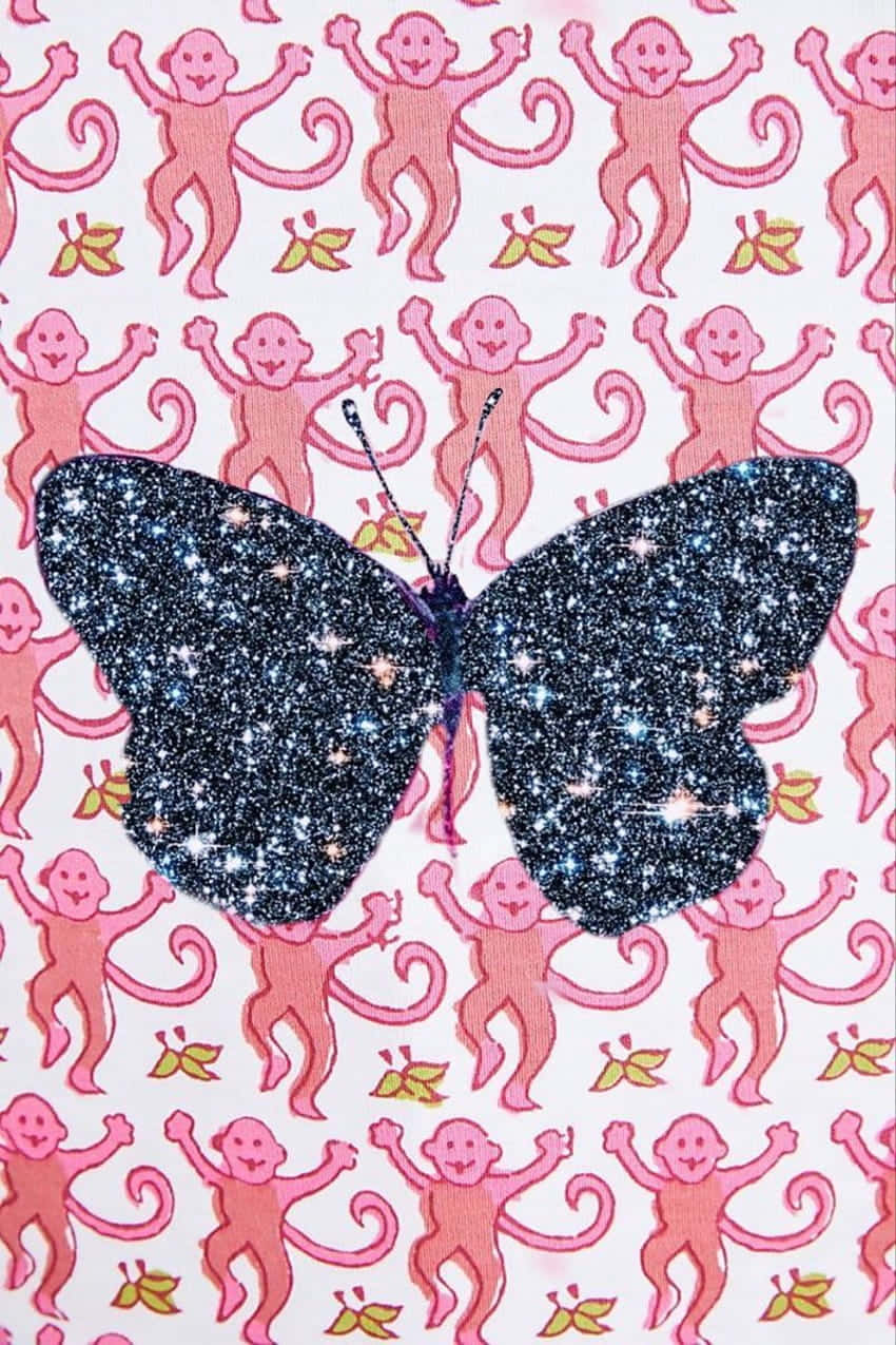 Roller Rabbit, butterfly, dark blue, SD Phone Wallpaper